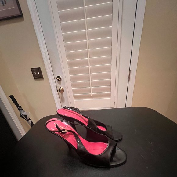 Kate Spade black patent leather slingback shoes size 7.5 - Picture 2 of 12